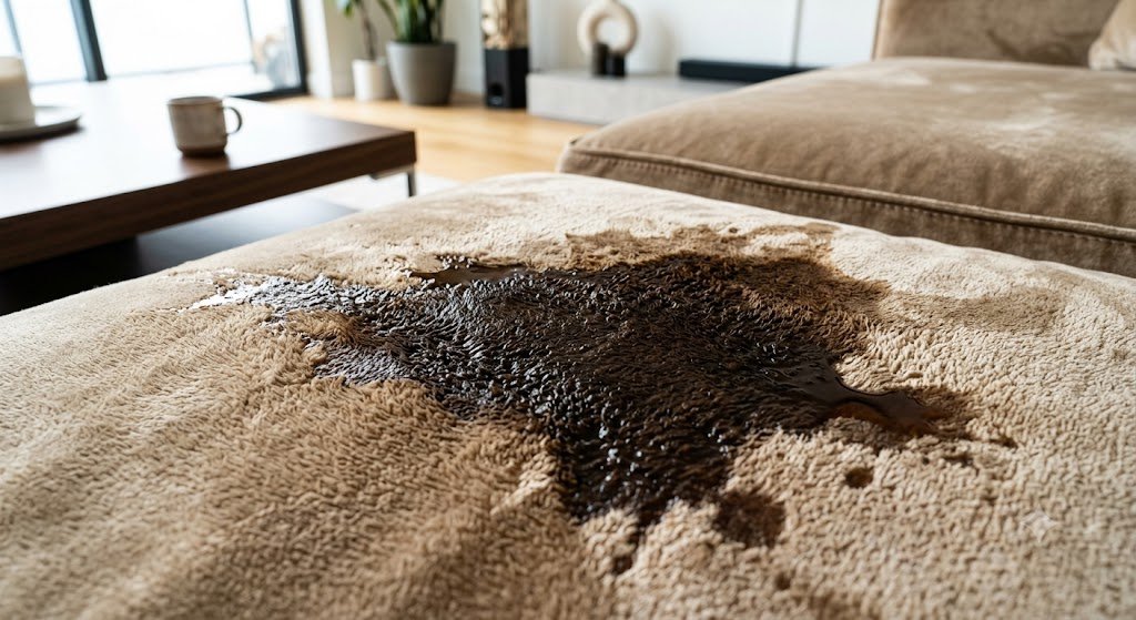 Without Nano Coating - Untreated Absorbed Liquid